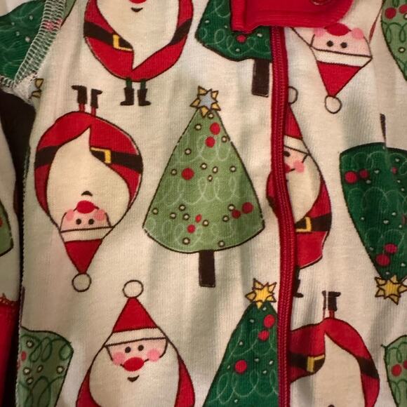 Hanna‎ Andersson Santa Holiday Zipper Sleeper Organic Cotton No Feet Size 6-9 mo - Picture 4 of 4